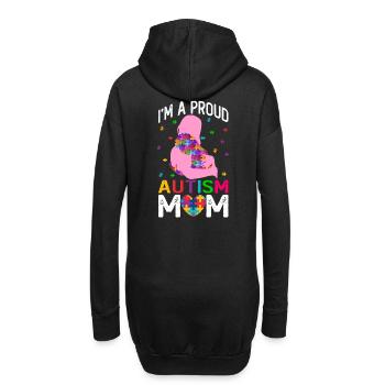 Stolze Autismus Mama - Autismus Awareness - Hoodie-Kleid - Schwarz - Hinten