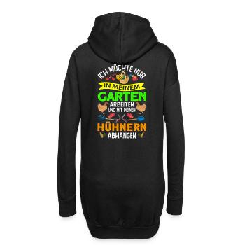 Gärtner Geschenk - im Garten arbeiten Hühnern - Hoodie-Kleid - Schwarz - Hinten
