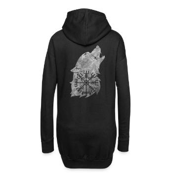 Wolf Fenrir Fabelwesen Wikinger nordischer Mythos - Hoodie-Kleid - Schwarz - Hinten