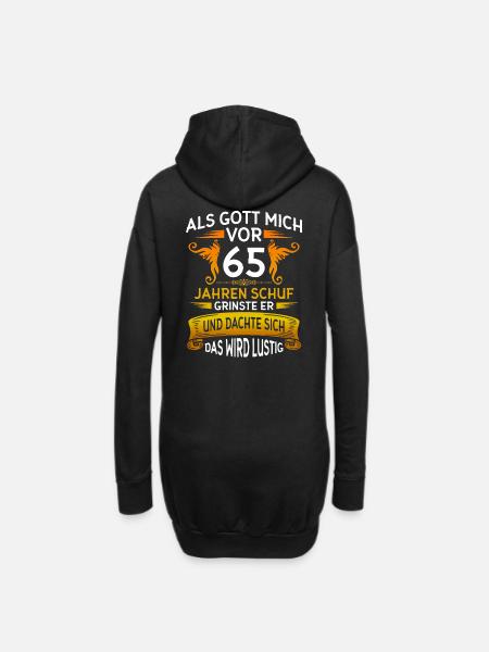 Als Gott mich vor 65 Jahren schuf - 65. Geburtstag - Hoodie-Kleid - Schwarz