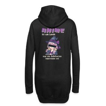 Anime ist wie Latein - Hoodie-Kleid - Schwarz - Hinten