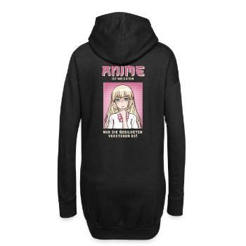 Anime ist wie Latein - Hoodie-Kleid - Schwarz - Hinten