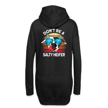 Kuh Salty Heifer Bauer Rind Kühe Geschenkidee - Hoodie-Kleid - Schwarz - Hinten