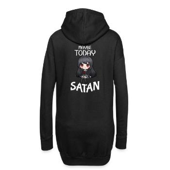 Peut-être qu’aujourd’hui Satan I Satanic Creepy Cute Anime Girl - Sweat-shirt à capuche long Femme - noir - Dos