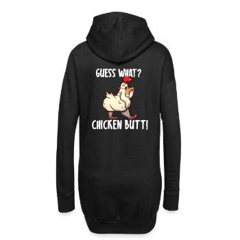 Devine quoi? Chicken Butt I Drôle de dicton - Sweat-shirt à capuche long Femme - noir - Dos