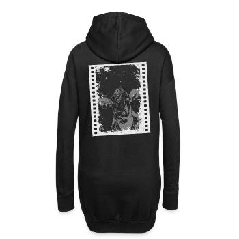 2reborn Blue Cow Kuh Tier Cowanimal Moviestar 001 - Hoodie-Kleid - Schwarz - Hinten