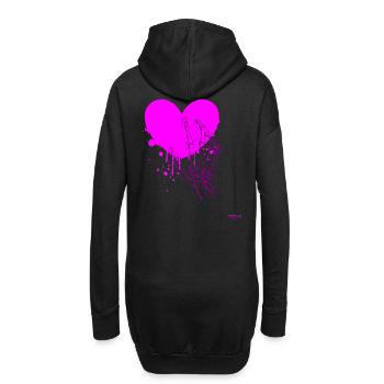 2reborn Herz Heart Skelett Hand scull hand - Hoodie-Kleid - Schwarz - Hinten