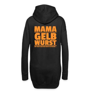 Mama Gelbwurst lustiges Geschenk für Kinder - Hoodie-Kleid - Schwarz - Hinten
