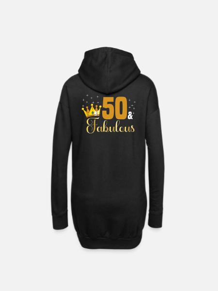 50 and Fabulous - 1972 Königin 50. Geburtstag - Hoodie-Kleid - Schwarz