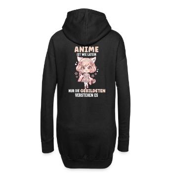 Anime ist wie Latein I Cute Anime Girl - Hoodie-Kleid - Schwarz - Hinten