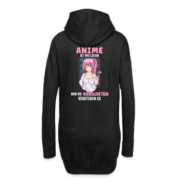 Anime ist wie Latein I Anime Cosplay Girl - Hoodie-Kleid - Schwarz - Hinten