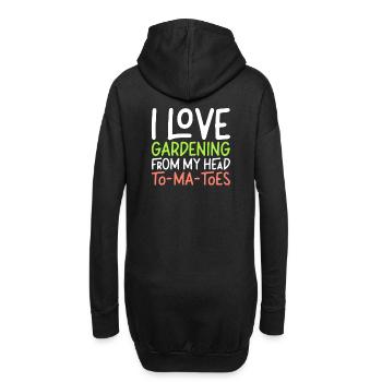 J’adore jardiner de la tête aux pieds je jardine - Sweat-shirt à capuche long Femme - noir - Dos