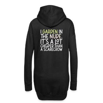 Je jardine dans le nu Je jardin drôle - Sweat-shirt à capuche long Femme - noir - Dos