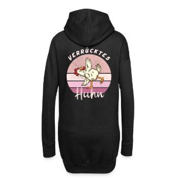 Verrücktes Huhn I Landwirt Humor Bauer - Hoodie-Kleid - Schwarz - Hinten