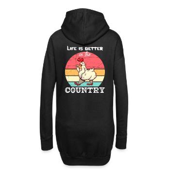 La vie est meilleure dans le pays I agriculteur agriculteur - Sweat-shirt à capuche long Femme - noir - Dos