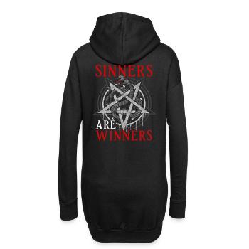 Les pécheurs sont gagnants I Serpent pentagramme satanique - Sweat-shirt à capuche long Femme - noir - Dos
