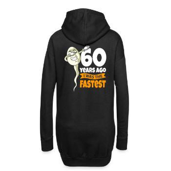 60ème anniversaire cadeau sperme 60 ans - Sweat-shirt à capuche long Femme - noir - Dos