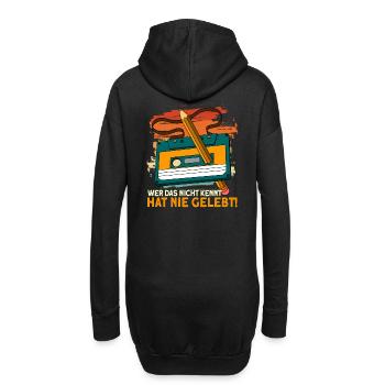 Retro Kassette 80er 90er Vintage - Hoodie-Kleid - Schwarz - Hinten