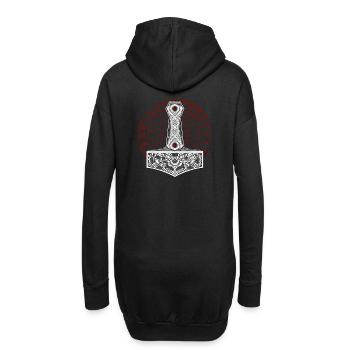 Marteau Viking Mjolnir - Sweat-shirt à capuche long Femme - noir - Dos