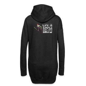 Life Is Simple Just Add Snow Skispringer - Hoodie-Kleid - Schwarz - Hinten