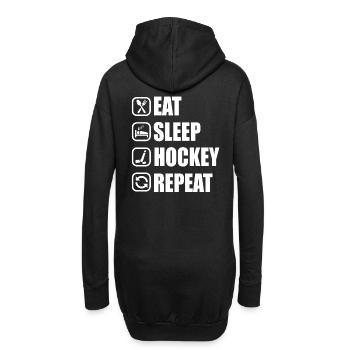 Eat Sleep Hockey Repeat I Eishockey Hockey - Hoodie-Kleid - Schwarz - Hinten