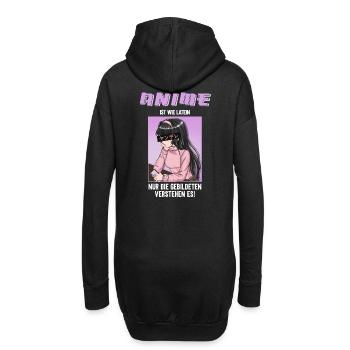 Anime Ist Wie Latein I Anime Girl - Hoodie-Kleid - Schwarz - Hinten