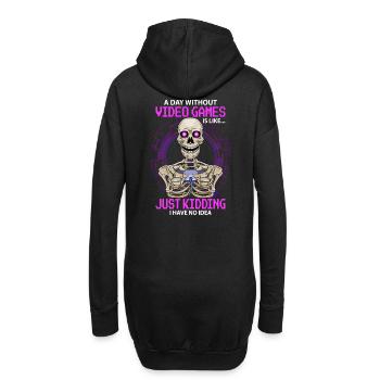 gamer gaming gaming jeux vidéo cadeau - Sweat-shirt à capuche long Femme - noir - Dos