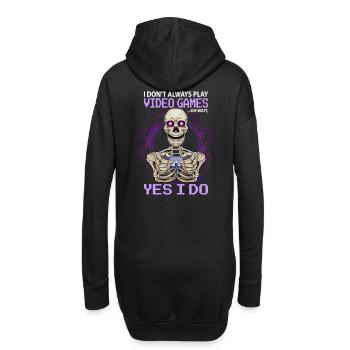 gamer gaming gaming jeux vidéo cadeau - Sweat-shirt à capuche long Femme - noir - Dos