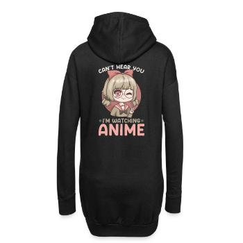 Can't Hear You I'm Watching Anime I Kawaii Manga - Hoodie-Kleid - Schwarz - Hinten