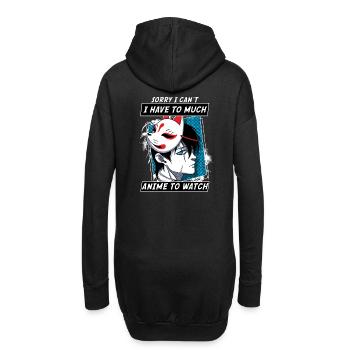 Sorry I Can't I Have Too Much Anime To Watch - Hoodie-Kleid - Schwarz - Hinten