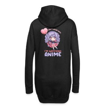 Can't Hear You I'm Watching Anime I Manga Girl - Hoodie-Kleid - Schwarz - Hinten