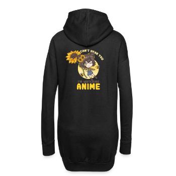 Can't Hear You I'm Watching Anime I Manga Girl - Hoodie-Kleid - Schwarz - Hinten