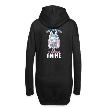 Can't Hear You I'm Watching Anime I Manga Girl - Hoodie-Kleid - Schwarz - Hinten