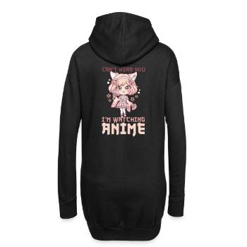 Can't Hear You I'm Watching Anime I Manga Girl - Hoodie-Kleid - Schwarz - Hinten