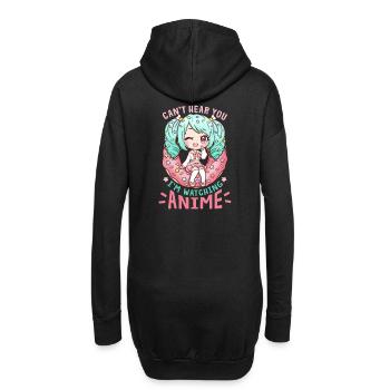 Can't Hear You I'm Watching Anime I Manga Girl - Hoodie-Kleid - Schwarz - Hinten