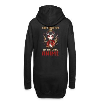 Can't Hear You I'm Watching Anime I Manga Girl - Hoodie-Kleid - Schwarz - Hinten