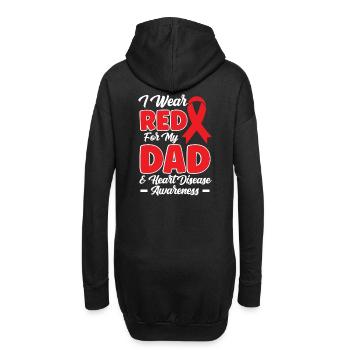 Maladie cardiaque - Sweat-shirt à capuche long Femme - noir - Dos