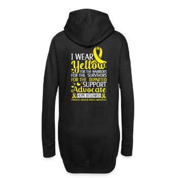 Endometriose - Hoodie-Kleid - Schwarz - Hinten