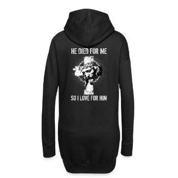 He Died For Me So I Live For Him I Jesus - Hoodie-Kleid - Schwarz - Hinten