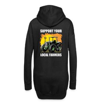 Soutenez vos agriculteurs locaux I Farmer Funny - Sweat-shirt à capuche long Femme - noir - Dos