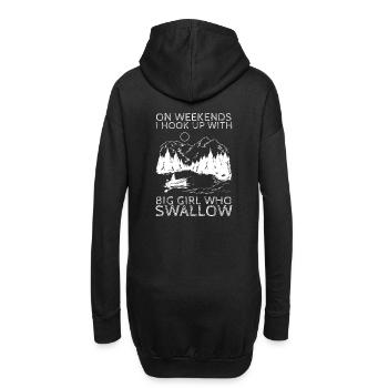 On Weekends I Hook Up With Big Girl Who Swallow - Hoodie-Kleid - Schwarz - Hinten