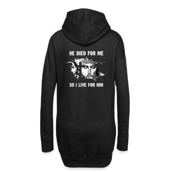 He Died For Me So I live For Him I Jesus - Hoodie-Kleid - Schwarz - Hinten