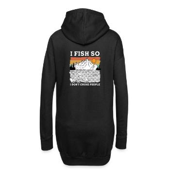 Je pêche pour ne pas étouffer les gens Je pêche drôle - Sweat-shirt à capuche long Femme - noir - Dos