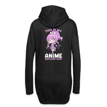 This Is My Anime Watching Shirt I Kawaii Girl - Hoodie-Kleid - Schwarz - Hinten