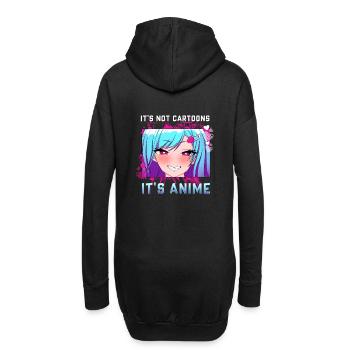 It's Not Cartoons It's Anime I Chibi Otaku Girl - Hoodie-Kleid - Schwarz - Hinten