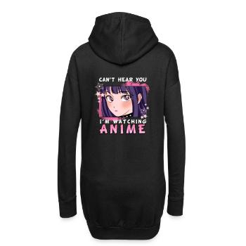 Je ne t’entends pas, je regarde l’anime I otaku girl - Sweat-shirt à capuche long Femme - noir - Dos