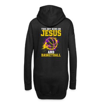 THIS BOY RUNS ON JESUS AND BASKETBALL - Hoodie-Kleid - Schwarz - Hinten