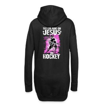THIS GIRL RUNS ON JESUS AND HOCKEY - Hoodie-Kleid - Schwarz - Hinten