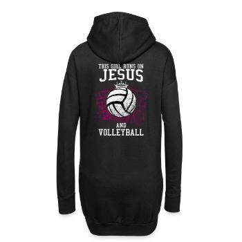THIS GIRL RUNS ON JESUS AND VOLLEYBALL - Hoodie-Kleid - Schwarz - Hinten