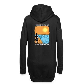 On Weekends I hook Up With Big Girl Who Swallow - Hoodie-Kleid - Schwarz - Hinten